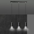 Lampa wisząca FUMIKO 3 BLACK/CHROME