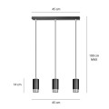 Lampa wisząca FUMIKO 3 BLACK/CHROME
