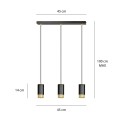 Lampa wisząca FUMIKO 3 BLACK/GOLD