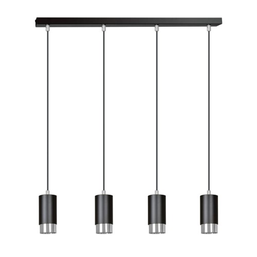Lampa wisząca FUMIKO 4 BLACK/CHROME