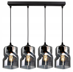 Lampa wisząca 4-punktowa listwa TWIST grafit/miodowy/transparentny  #358 