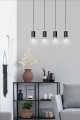 Lampa wisząca FUMIKO 4 BLACK/CHROME