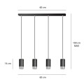 Lampa wisząca FUMIKO 4 BLACK/CHROME