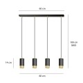 Lampa wisząca FUMIKO 4 BLACK/GOLD
