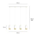Lampa wisząca FUMIKO 4 WHITE/GOLD