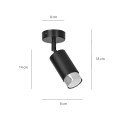 Lampa sufitowa HIRO 1 BLACK/CHROME