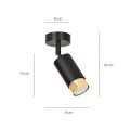Lampa sufitowa HIRO 1 BLACK/GOLD