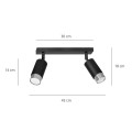 Lampa sufitowa HIRO 2 BLACK/CHROME