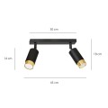 Lampa sufitowa HIRO 2 BLACK/GOLD