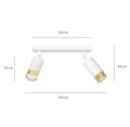 Lampa sufitowa HIRO 2 WHITE/GOLD