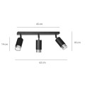 Lampa sufitowa HIRO 3 BLACK/CHROME
