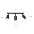 Lampa sufitowa HIRO 3 BLACK/GOLD