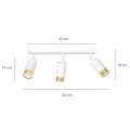 Lampa sufitowa HIRO 3 WHITE/GOLD