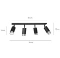 Lampa sufitowa HIRO 4 BLACK/CHROME