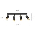 Lampa sufitowa HIRO 4 BLACK/GOLD