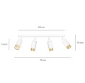 Lampa sufitowa HIRO 4 WHITE/GOLD