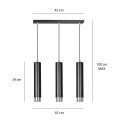 Lampa wisząca KIBO 3 BLACK/CHROME