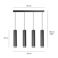 Lampa wisząca KIBO 4 BLACK/CHROME