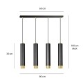 Lampa wisząca KIBO 4 BLACK/GOLD