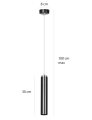 Lampa wisząca LUNA 1 BLACK