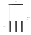 Lampa wisząca LUNA 3 BLACK