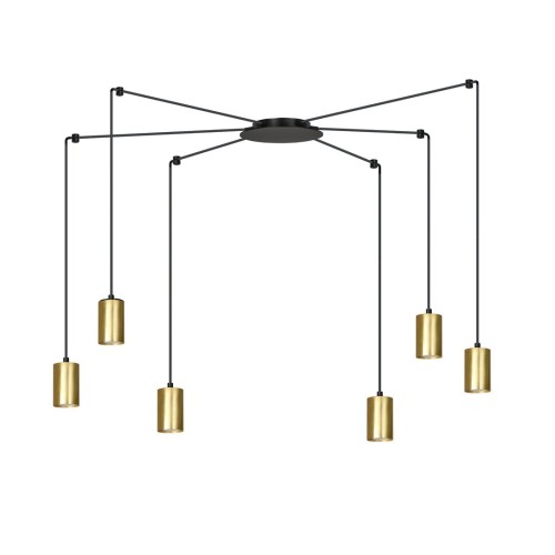 Lampa wisząca TRAKER 6 BLACK/GOLD