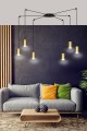 Lampa wisząca TRAKER 6 BLACK/GOLD