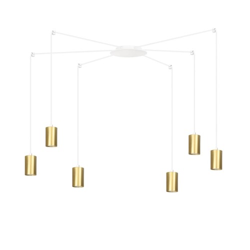 Lampa wisząca TRAKER 6 WHITE/GOLD