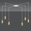 Lampa wisząca TRAKER 6 WHITE/GOLD