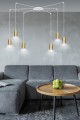 Lampa wisząca TRAKER 6 WHITE/GOLD