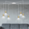 Lampa wisząca TRAKER 6 WHITE/GOLD