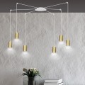 Lampa wisząca TRAKER 6 WHITE/GOLD