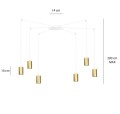 Lampa wisząca TRAKER 6 WHITE/GOLD