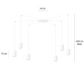 Lampa wisząca TRAKER 6 WHITE/WHITE