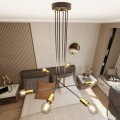 Lampa wisząca loftowa VESIO 6 BLACK