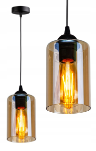 Lampa wisząca 1-punktowa AMBER JAR czarny/bursztynowy #411