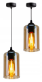 Lampa wisząca 1-punktowa AMBER JAR czarny/bursztynowy #411