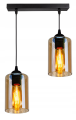 Lampa wisząca 2-punktowa listwa AMBER JAR czarny/bursztynowy #412 
