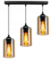 Lampa wisząca 3-punktowa listwa AMBER JAR czarny/bursztynowy #413 