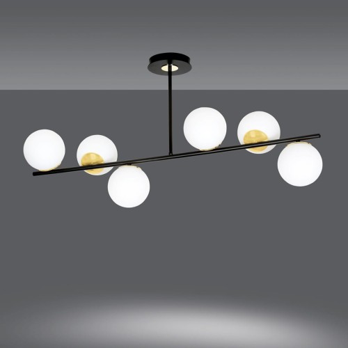 Lampa sufitowa FLOKI 6 BLACK/GOLD