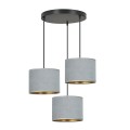 Lampa wisząca abażury HILDE 3 BLACK/GRAY PREMIUM