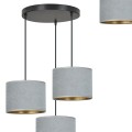 Lampa wisząca abażury HILDE 3 BLACK/GRAY PREMIUM