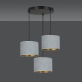 Lampa wisząca abażury HILDE 3 BLACK/GRAY PREMIUM