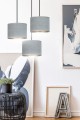 Lampa wisząca abażury HILDE 3 BLACK/GRAY PREMIUM