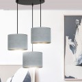 Lampa wisząca abażury HILDE 3 BLACK/GRAY PREMIUM