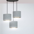 Lampa wisząca abażury HILDE 3 BLACK/GRAY PREMIUM