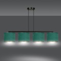 Lampa wisząca z abażurami HILDE 4 BLACK/GREEN
