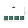 Lampa wisząca z abażurami HILDE 4 BLACK/GREEN
