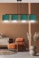 Lampa wisząca z abażurami HILDE 4 BLACK/GREEN