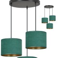Lampa wisząca abażury HILDE 3 BLACK/GREEN PREMIUM